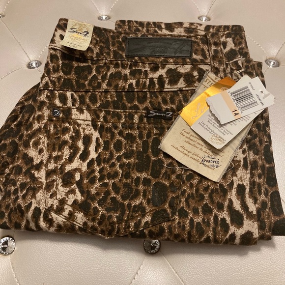 Seven7 Luxe Brown Leopard Print Skinny Jeans Size 14 - Picture 2 of 12